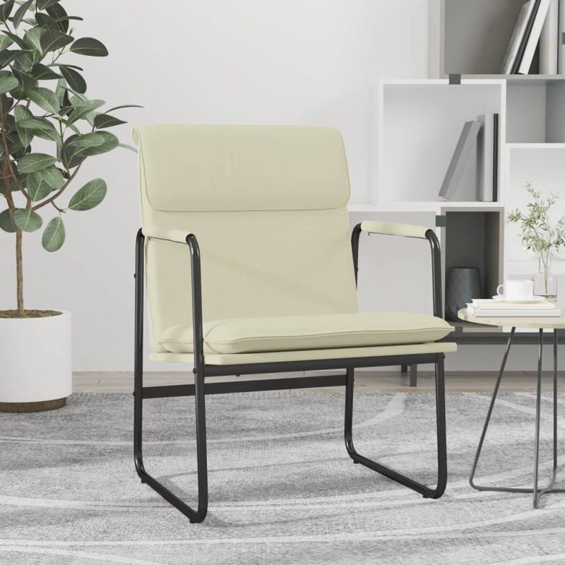 Izarra Faux Leather Accent Chair, Beige