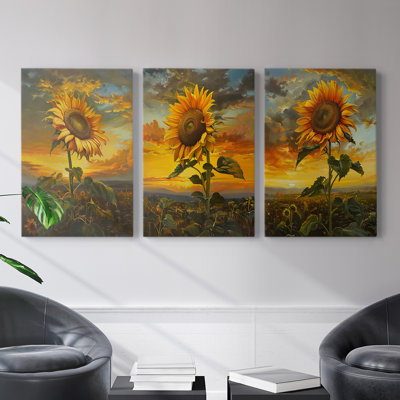 Floral Study  Series  CLXVI  -Premium Gallery Wrapped Canvas Set -Ready to Hang