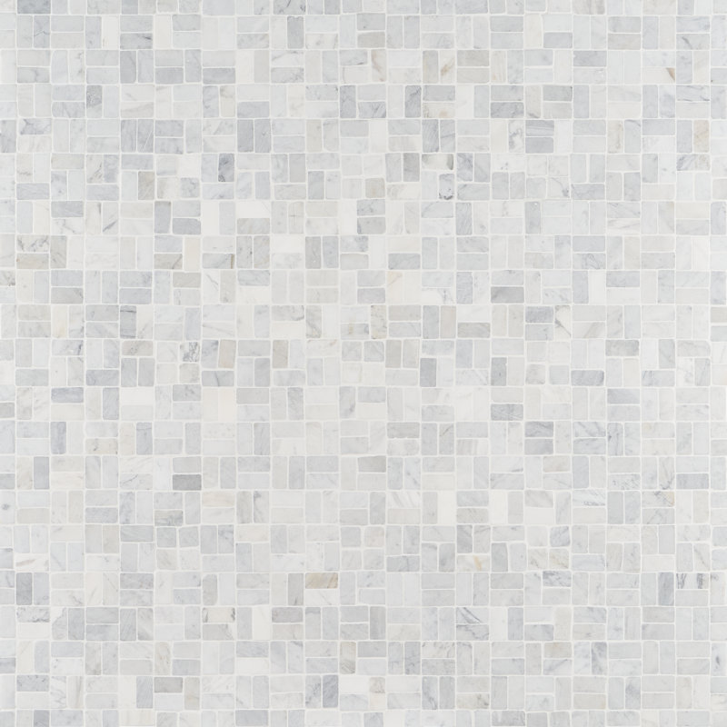 Picturesque Interlocking 11.81" x 11.81" Natural Pebblestone Mosaic Floor and Wall Tile (0.97 Sq. Ft. / Each), White