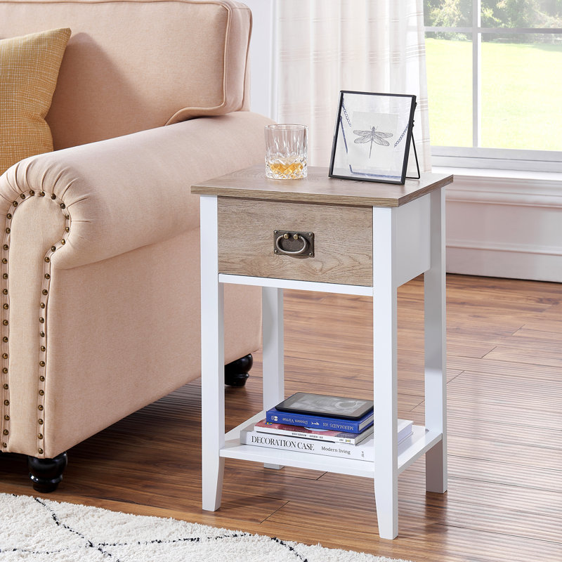 Miramontes 15.7'' W Nightstand, White/Oak, Individual