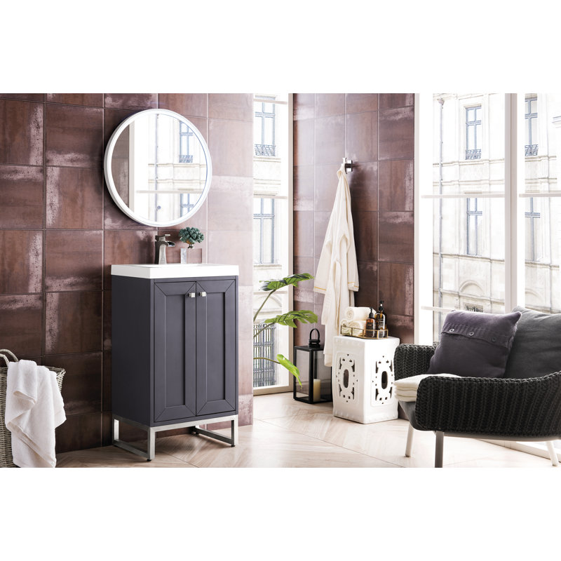Chianti 20'' W Single Vanity, Brushed Nickel, Walnut Whisper