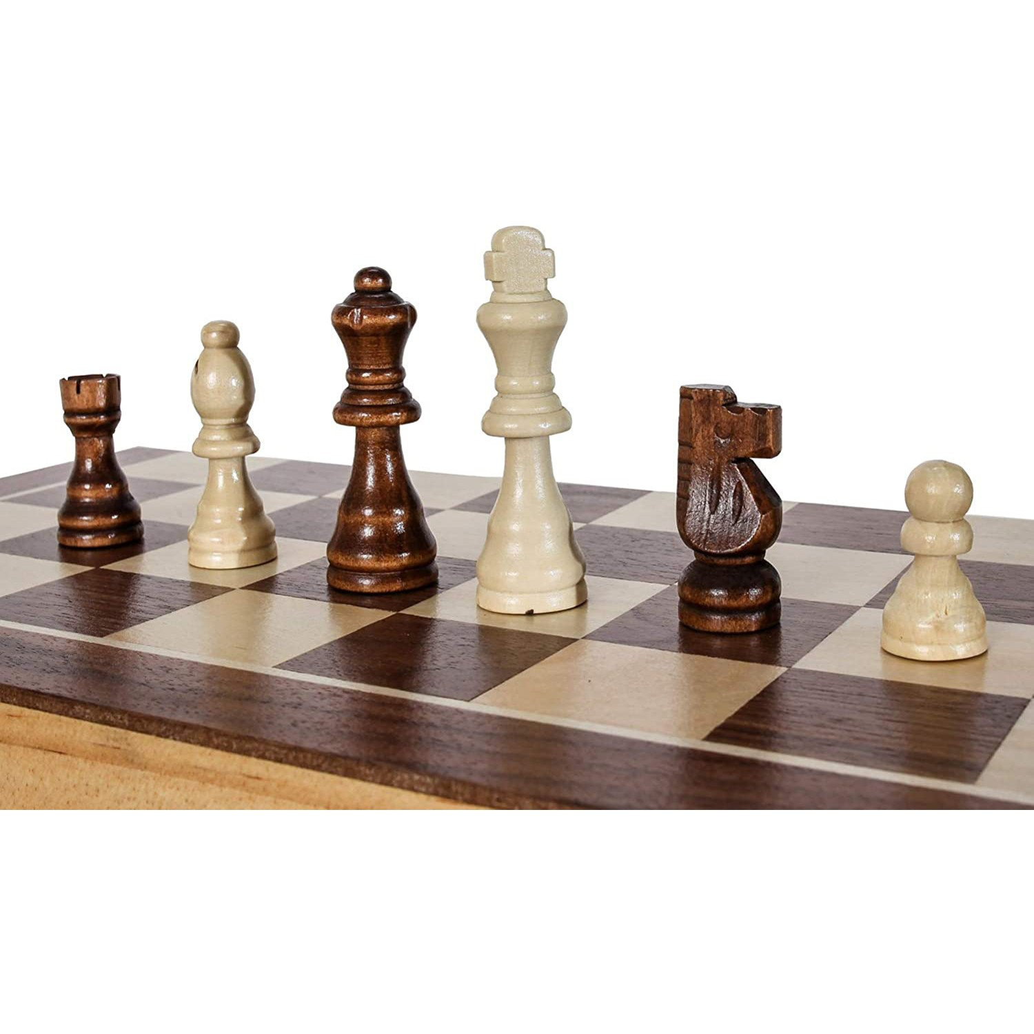  Wooden Chess Set for Kids and Adults - 15 Staunton Chess Set -  Large Folding Chess Board Game Sets - Storage for Pieces