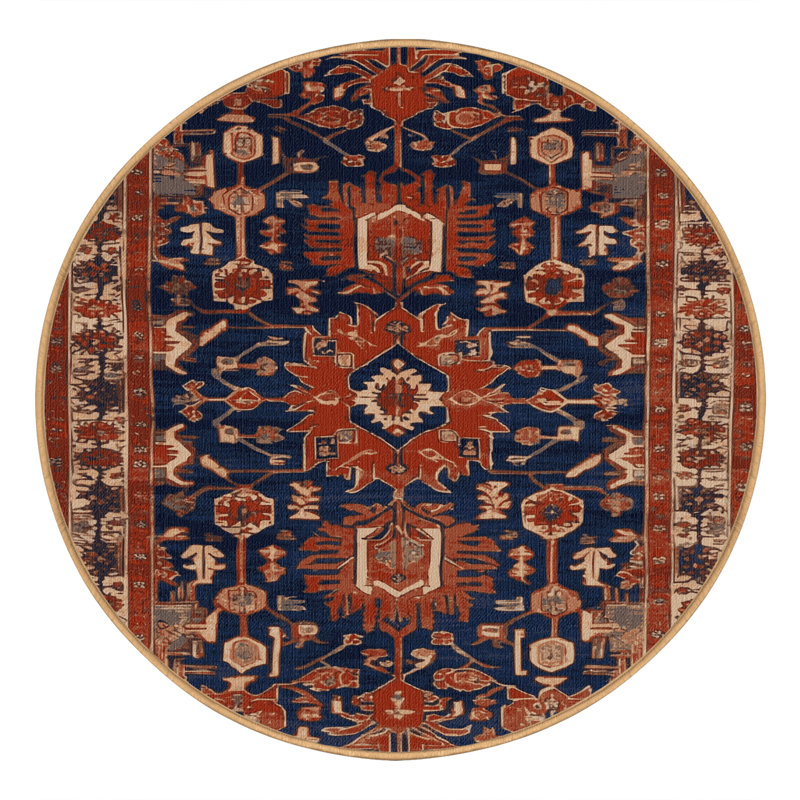 Tapis brun lavable à la machine, Rond 8 pi