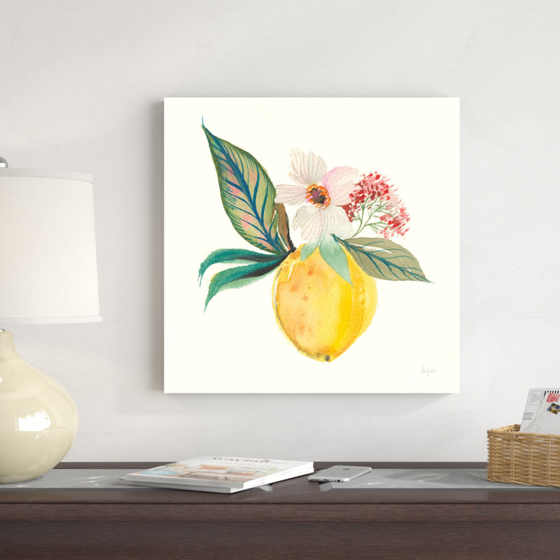 «Citrus Summer IV» par Kristy riz - peinture sur toile tendue, H 20 po x l 20 po