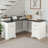 Modern Fluted L-Shaped Desk With Charging Station & Storage Cabinet – Stylish Home Office Computer Desk With Monitor Stand, File Drawer, And Removable Support Shelf For Study, White-687885831