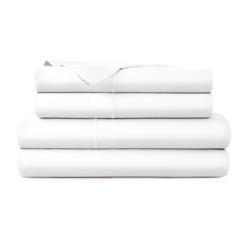 100% Organic Cotton Sheets Twin Size - GOTS Certified Organic Bed Sheets with Deep Pocket & Breathable and Cozy Sateen Weave Gets Softer with Each Wash - Luxury 3 Piece Set (Powder, Twin)