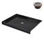 Base de douche en alcôve en acrylique noir brillant avec drain central 48 po x 36 po Streamline NT-2112-48BL-AL, drain inclus