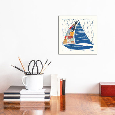 Nautical Collage IV by Courtney Prahl - Wrapped Canvas Painting