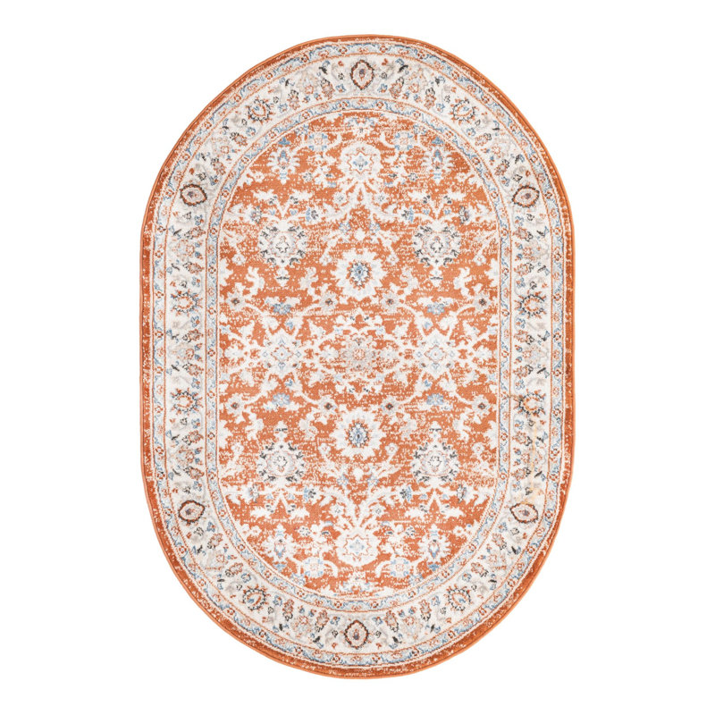 Kyte Floral Indoor Rug, Oval 4' x 6'