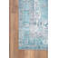 Tapis bleu sarcelle à motif tissé rétro-1878563555