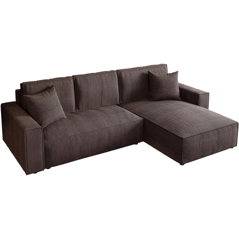 Damionna 4 Seater Sofa Bed, Right Hand Facing, Brown
