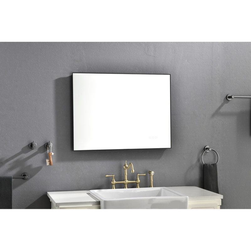 Miroir à DEL pour meuble-lavabo 32 po x 24 po - brouillard, fixation murale, grand, réglable, avec plusieurs options d'éclairage