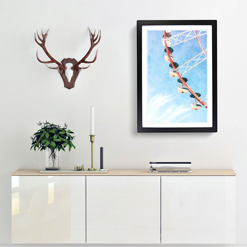 Ferris Wheel - Picture Frame Painting Print, 33cm H x 24cm W x 2cm D, Black Framed