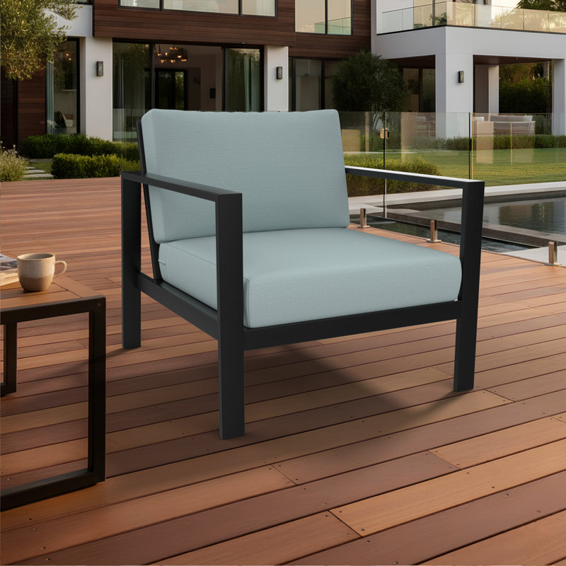 Amala Sunbrella® Outdoor Seat/Back Cushion, Sunbrella® Bliss Dew