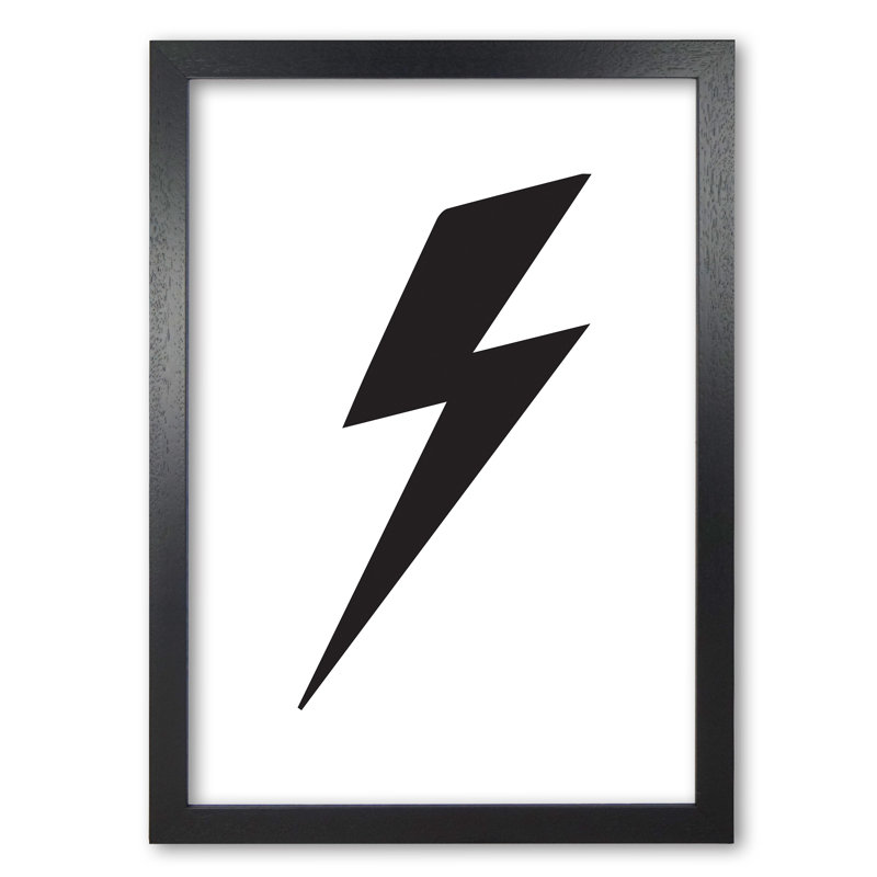 Lightning Bolt - Print, 60 cm H x 42 cm W x 5 cm D, Black Grain Frame