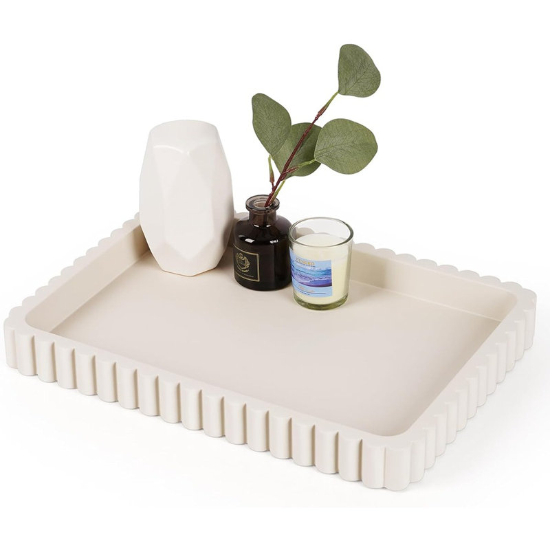 Plateau décoratif en béton pour table basse, repose-pieds et décoration intérieure, plateau moderne rectangulaire pour le salon et l'entrée