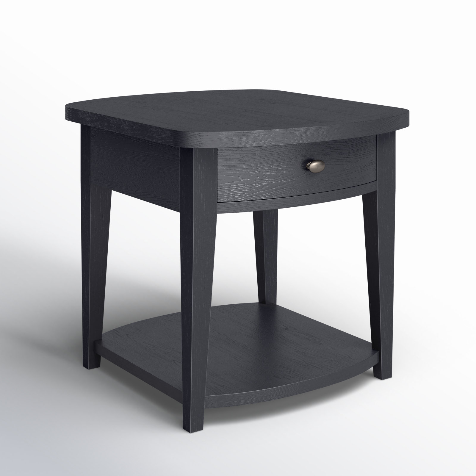 Mya End Table With Storage, Black