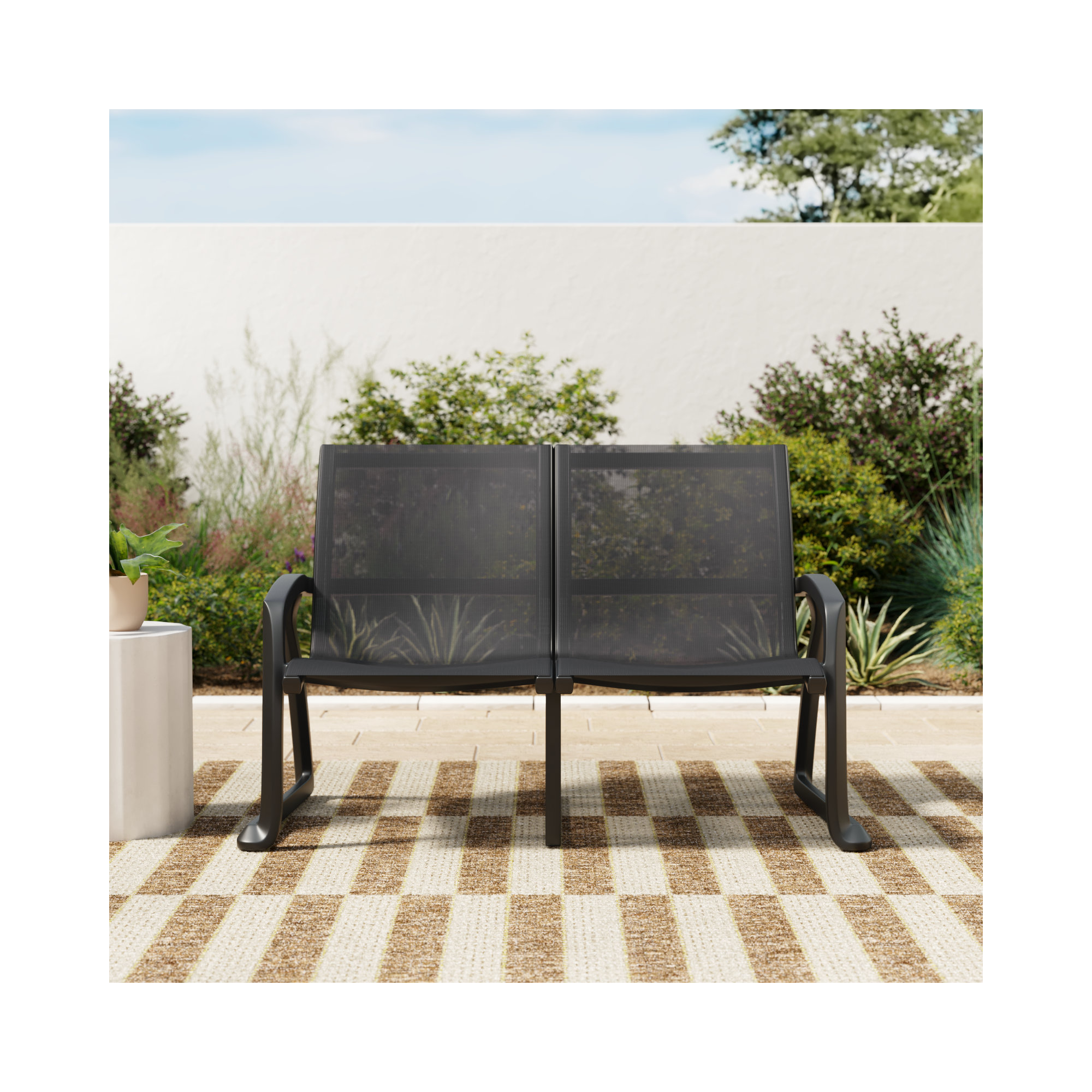 Farrah 53'' Wide Rectangle Loveseat, Black