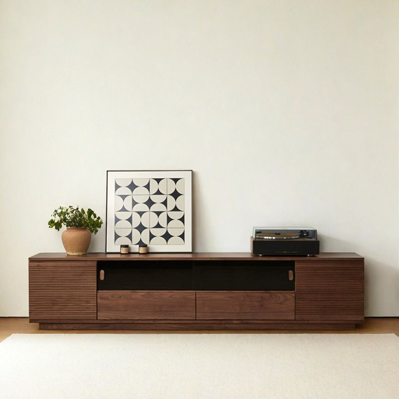 Meuble télé au design rétro et minimaliste, H 19,68 po x L 82,67 po x l 15,74 po