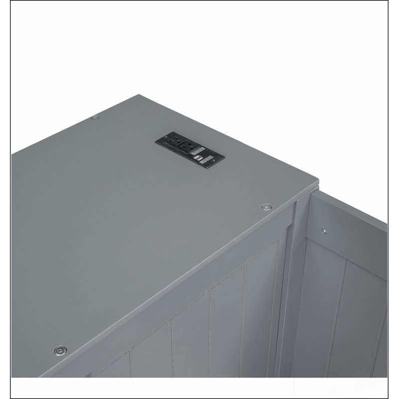 Lit de jour avec accoudoirs de rangement, lit gigogne et station de charge, Gris