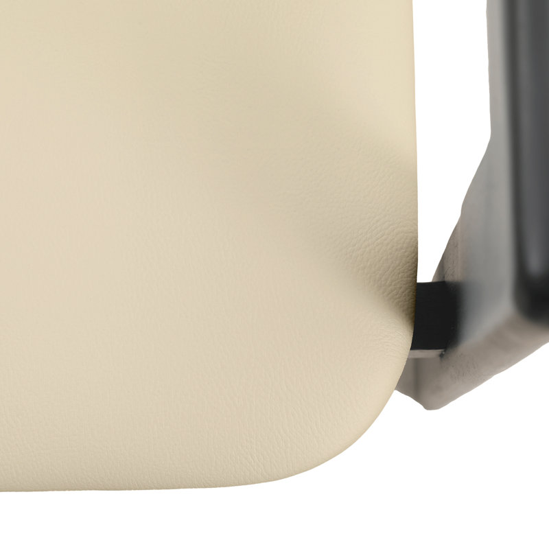 Fauteuil de salle à manger en cuir végétalien Cowles, Noir / blanc cassé, Simple