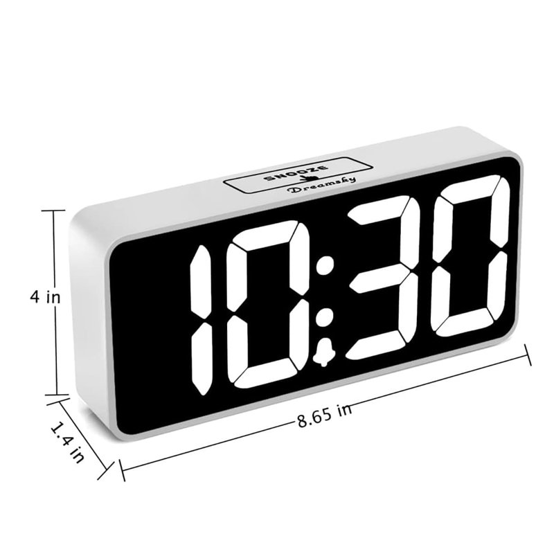 Digital Electric Alarm Tabletop Clock, White