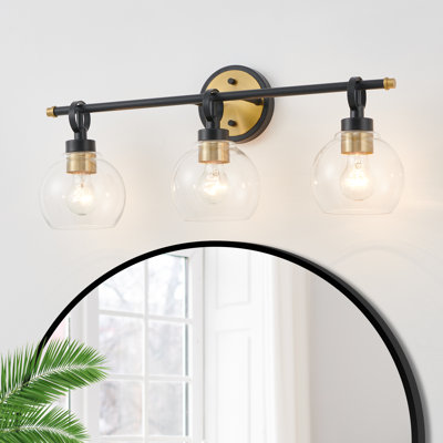 3-light Vanity Light with Clear Glass Shade