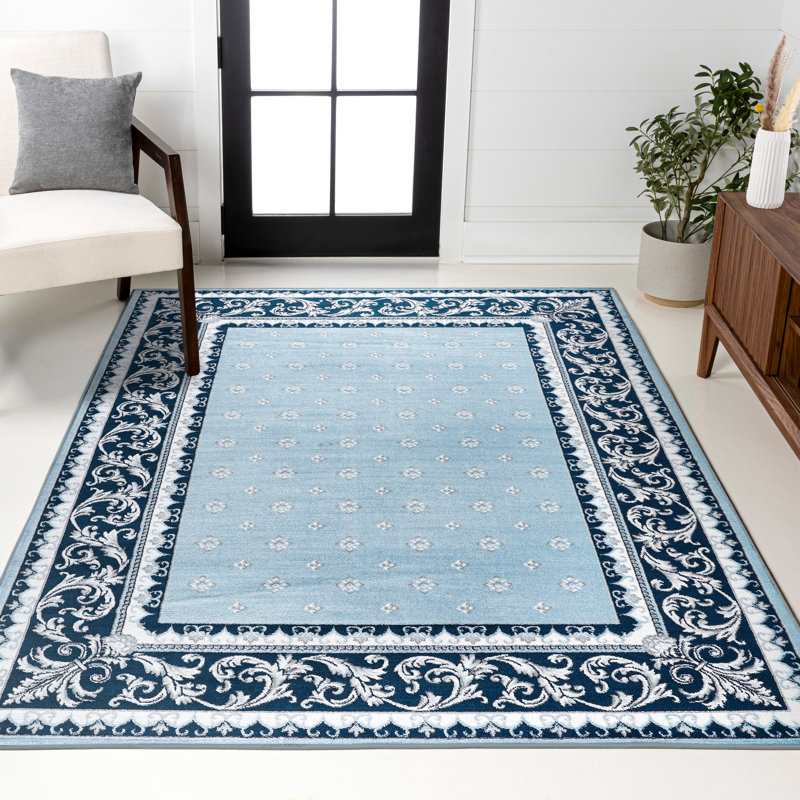 Tapis bleu marine / bleu marine Shannon, Rectangulaire 3 pi x 5 pi