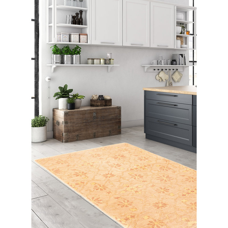 Tapis à main one-of-kind-noué la 2010 beige et ziegler 3 pi 1 po x 5 pi zone en laine de 4 po Aelyn