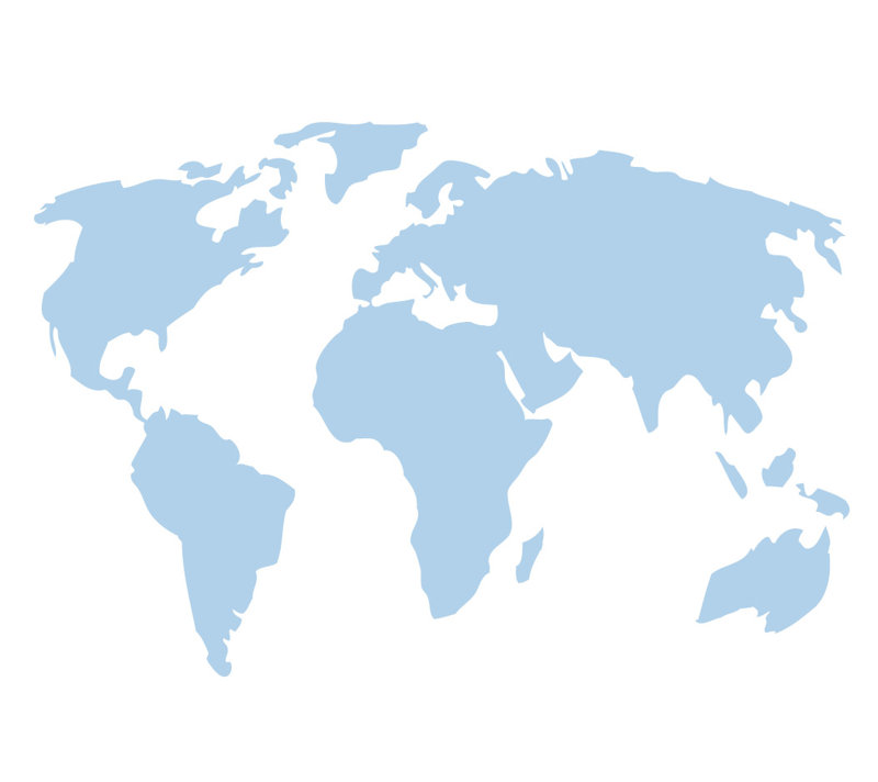 Décalcomanie murale carte du monde, H 22 po x l 32 po x P 0,01 po, Bleu poudré