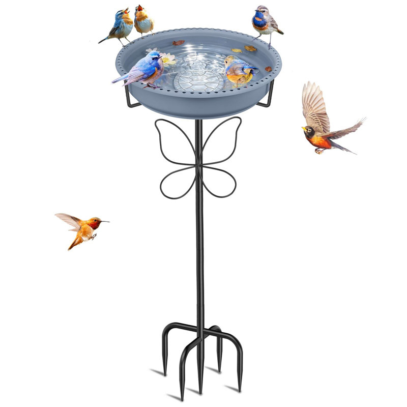 Metal Birdbath, Grey