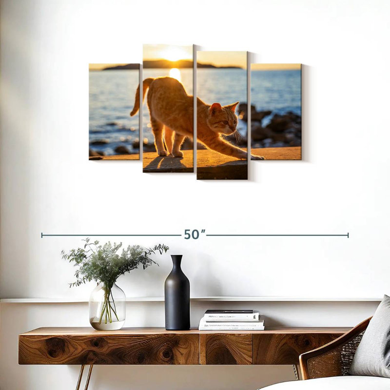 Brampt Yellow Cat, 22" H x 36" W