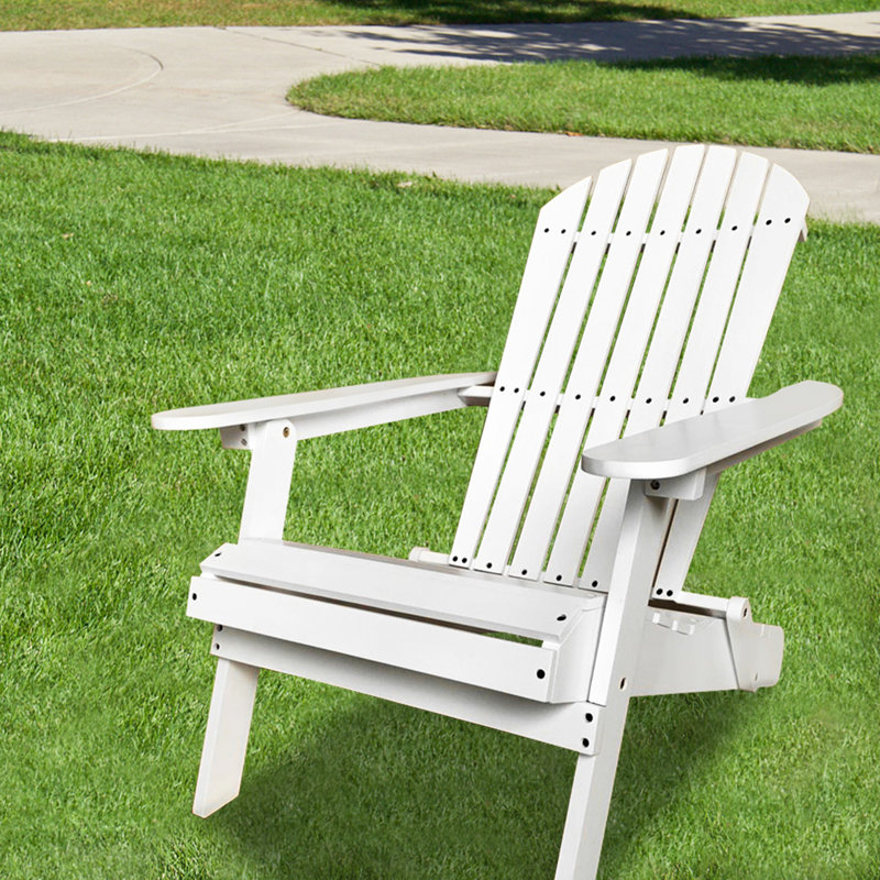 Chaise Adirondack pliante en bois massif Boisvert, Blanc