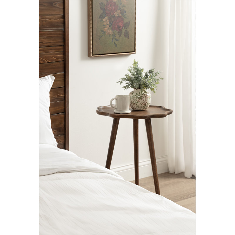 Table d'appoint Alezar, 24" H x 18.5" W x 18.5" D, Walnut/Walnut Brown