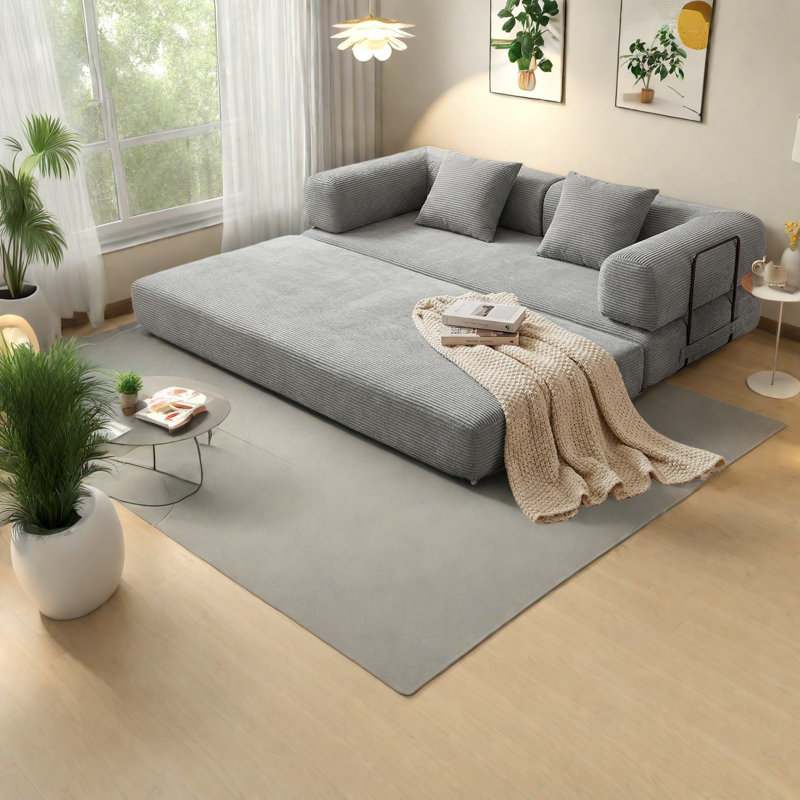 Compression Convertible Sofas, Corduroy Foam Modern Sleeper For Home