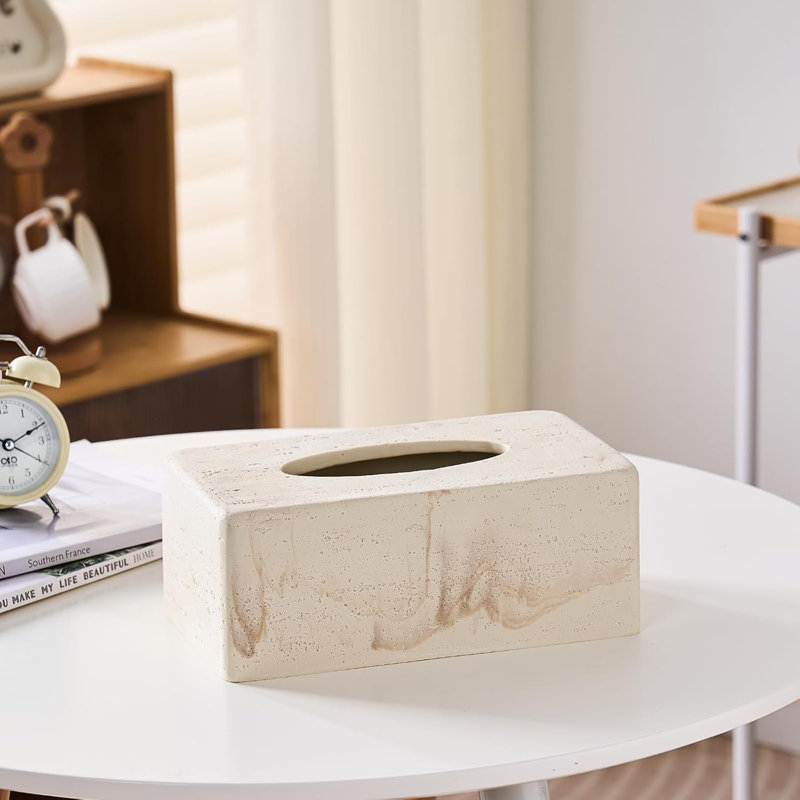 Natural Travertine Tissue Box Cover 