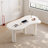 Abishan 65.98" Irregular Dining Table Modern Cream White Indoor Kitchen Table with three Legs ,Modern Executive Desk,Work Desk
