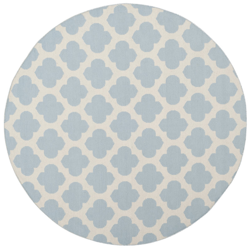 Romona Hand Woven Cotton Geometric Rug, Round 6'