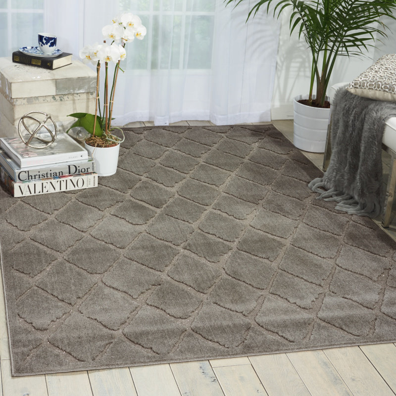 Gleam Geometric Area Rug in Gray, Rectangle 5'3" x 7'3"