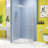 Matte White Pivot Shower Door - 1/4" Tempered Clear Glass 34.75 In. X 72 -Angle Design Stainless Steel Support Bar With Aluminium Wall Channel Leak- Action-120912348