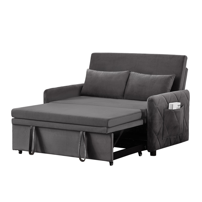 Canapé-lit convertible en velours 51 po, Gray