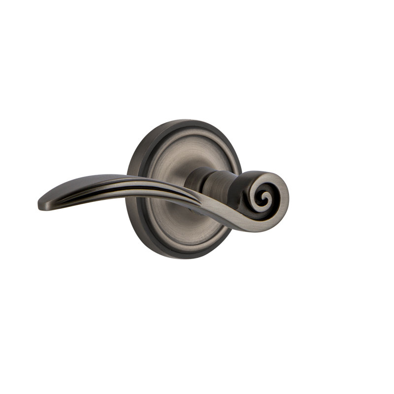 Classic Rosette Single Dummy with Swan Lever, Left Handed, Antique Pewter