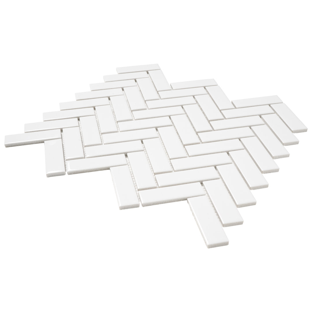 1" x 3" Porcelain Chevron Mosaic Wall & Floor Tile Parvatile (38178)