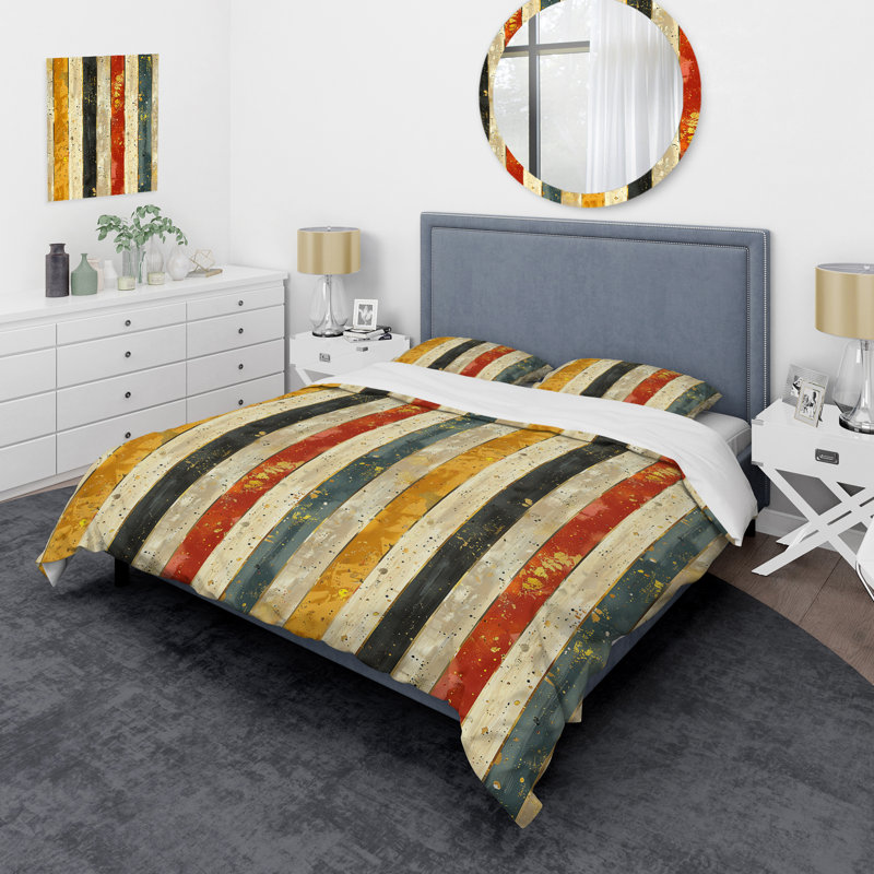Ensemble de housse de couette V - Glam Sparkling Stripes, Housse de couette très grand + 2 taies décorativ