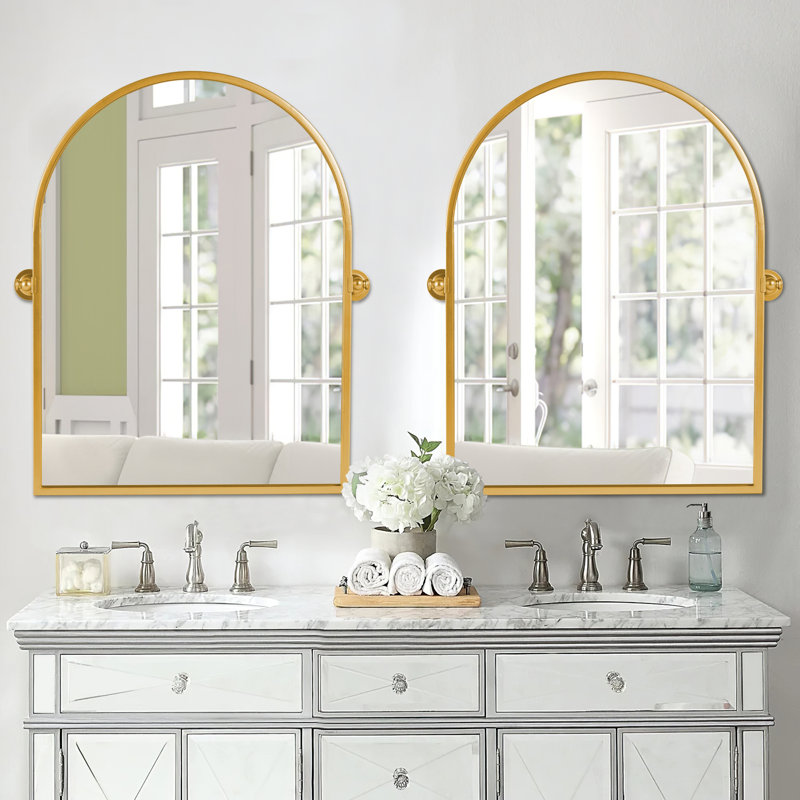 Miroir décoratif Isabella-Grace, H 31,5 po x l 24 po, Or