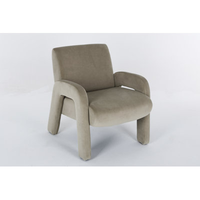 Fauteuil d'appoint moderne en velours COLAMY AURA, fauteuil lounge rembourré, gris pâle, ensemble de 1/2