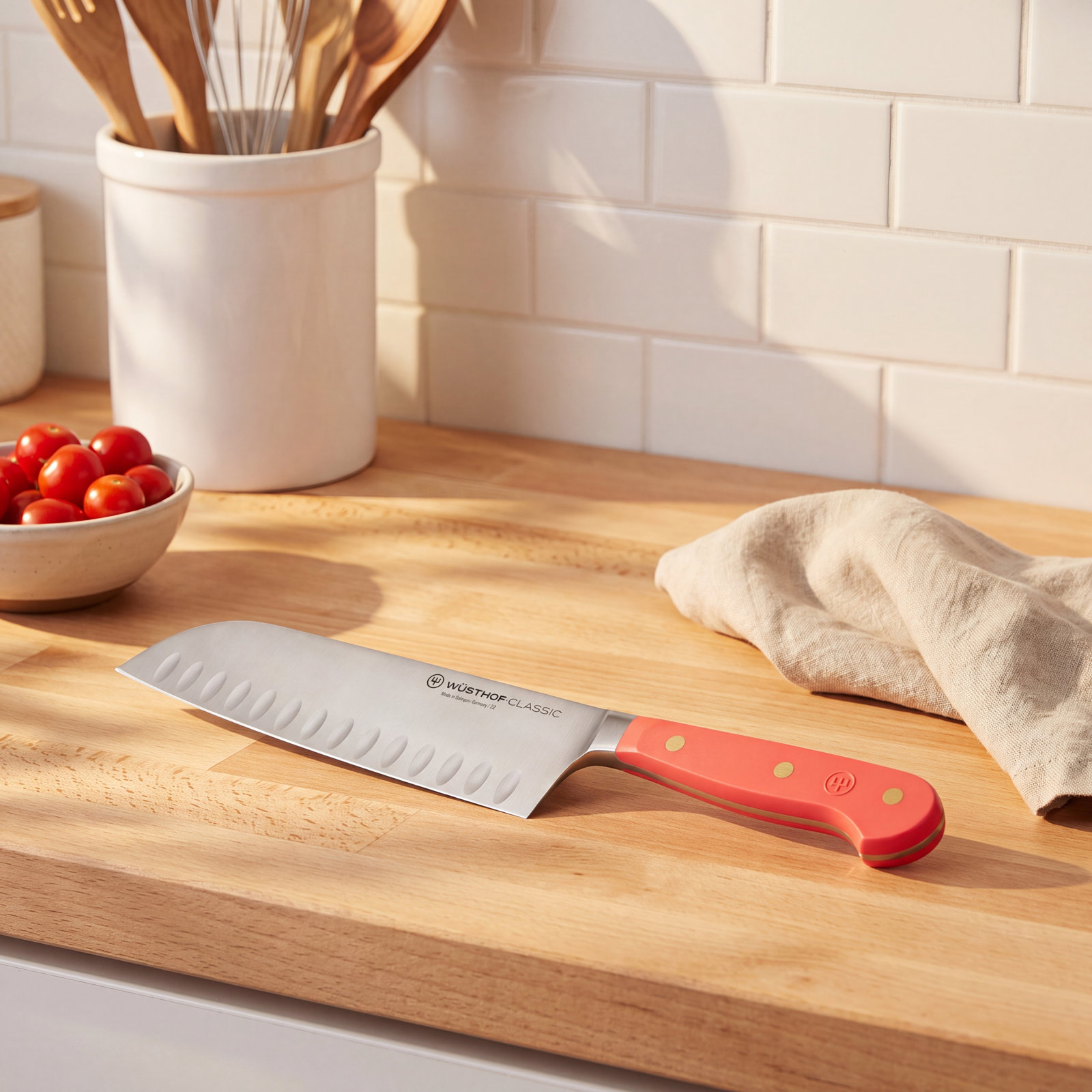 WÜSTHOF German Classic Coral Peach 7" Santoku Knife