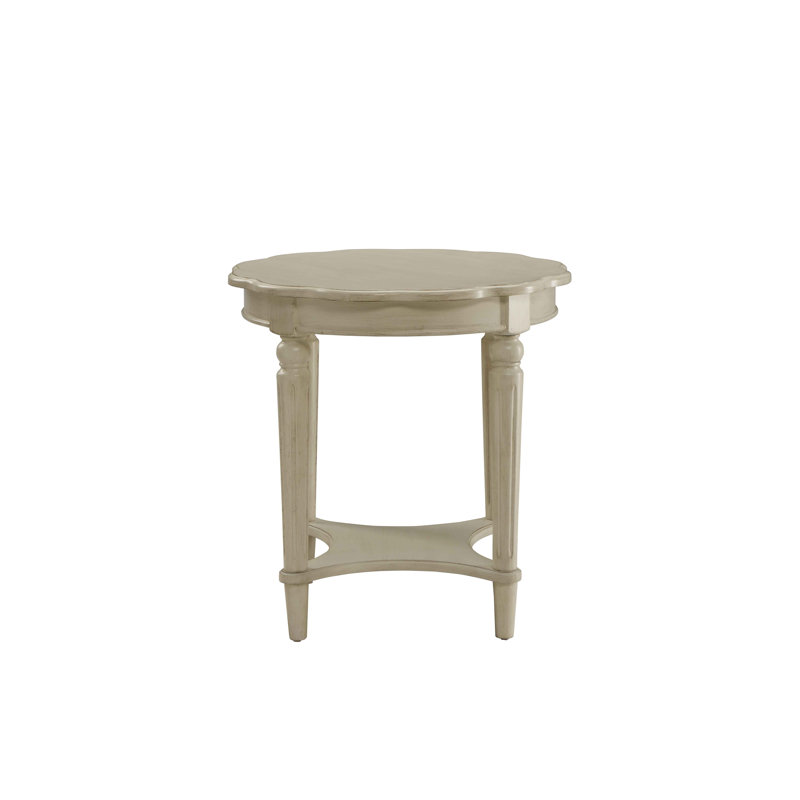 Table de bout blanche antique avec tablette inférieure, 24.5" H x 24.5" W x 24.5" D, Antique White, Blanc antique