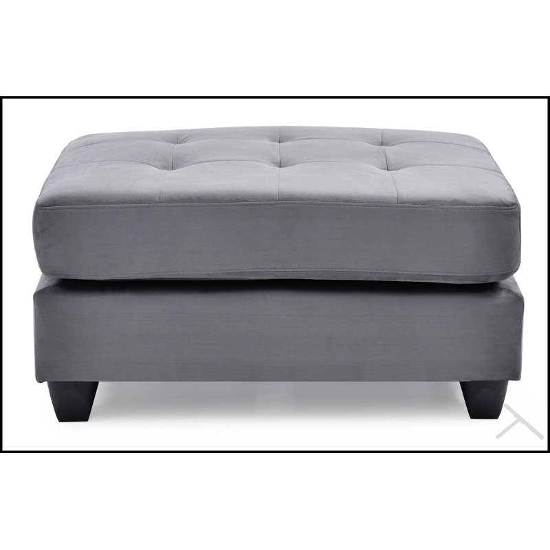 Repose-pieds contemporain élégant avec rangement dissimulé et rembourrage moelleux pour les espaces de vie modernes, Gris