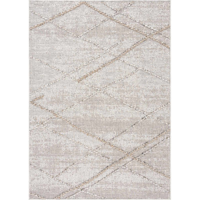Uxbridge Geometric Outdoor Gray Area Rug